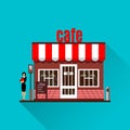 Restaurant or cafe illustration in flat style. Vector