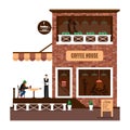 Restaurant or cafe illustration in flat style. Vector