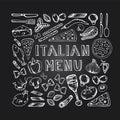 Restaurant cafe italian menu.