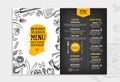 Restaurant cafe menu, template design. Food flyer.