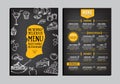 Restaurant cafe menu, template design. Food flyer. Royalty Free Stock Photo