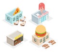 Restaurant, cafes and fast food shop icons