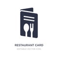 restaurant card icon on white background. Simple element illustration from Commerce concept