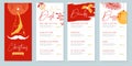 Restaurant Christmas holiday menu design with christmas desoration.