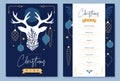 Restaurant Christmas holiday menu design with christmas desoration.