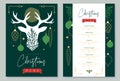 Restaurant Christmas holiday menu design with christmas desoration.