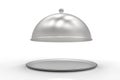 Isolated Restaurant Cloche with Open Lid: 3D Illustration and Rendering Image