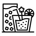 Restaurant cocktail icon, outline style