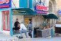 Restaurant cook kitchen outside falafel food, Bethlehem, Palestine