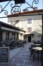 Santillana del Mar, 13th april: Restaurant Courtyard from Medieval Santillana del Mar town in Spain