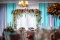 Restaurant decorated for wedding party Royalty Free Stock Photo