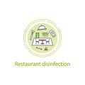 Restaurant disinfection concept line icon