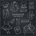 Restaurant doodle set. Vector illustration. Royalty Free Stock Photo