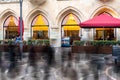 Restaurant exterior with people silhouette Royalty Free Stock Photo