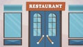 Restaurant facade entrance Vector for cartoon, animation, advertise, campaing