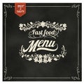 Restaurant Fast Foods menu on chalkboard vector format eps10 Royalty Free Stock Photo