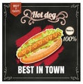 Restaurant Fast Foods menu hotdog on chalkboard vector format eps10 Royalty Free Stock Photo