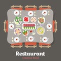 Restaurant flat japanese food dish table appointments