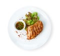 Restaurant food - chicken fillet grilled steak Royalty Free Stock Photo