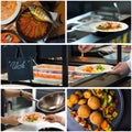 Restaurant food collage Royalty Free Stock Photo