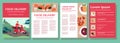 Restaurant and food delivery advert banner set. European and Asian cuisine.