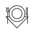 Restaurant, food line icon, outline vector sign, linear style pictogram isolated on white.