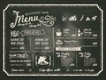 Restaurant Food Menu Design with Chalkboard Background Royalty Free Stock Photo