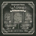 Restaurant Food Menu Design with Chalkboard Background Royalty Free Stock Photo