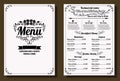 Restaurant Food Menu Vintage Design with Chalkboard Background vector format eps10 Royalty Free Stock Photo