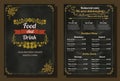 Restaurant Food Menu Vintage Design with Chalkboard Background vector format eps10 Royalty Free Stock Photo