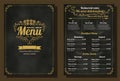 Restaurant Food Menu Vintage Design with Chalkboard Background vector format eps10 Royalty Free Stock Photo