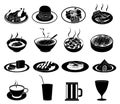 Restaurant food serving icons