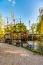 Restaurant in a form of a pirate ship at Tivoli gardens amusement park in Copenhagen, Denmark