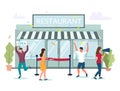 Restaurant grand opening vector concept for web banner, website page Royalty Free Stock Photo