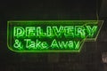 Restaurant Neon Delivery and Take Away Sign