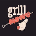 Restaurant grill menu design. Vector illustration.