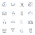 Restaurant hopping line icons collection. Culinary, Taste, Tour, Cuisine, Experimentation, Discovery, Exploration vector