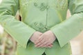 Restaurant/Hotel Hostess, Close-up on Hands, Front View