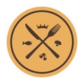 Restaurant icon. Crossed fork and knife