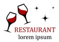 Restaurant icon with wine glass