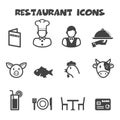 Restaurant icons Royalty Free Stock Photo