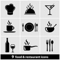 Restaurant Icons Set Royalty Free Stock Photo