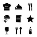 Restaurant icons set isolated on white background Royalty Free Stock Photo
