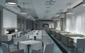 Restaurant, interior visualization, 3D illustration Royalty Free Stock Photo