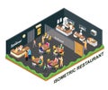 Restaurant Isometric Artwork Concept of people eating