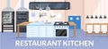Restaurant kitchen banner flat vector template