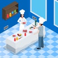 Commercial Kitchen Interior Isometric Composition Royalty Free Stock Photo