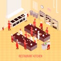 Restaurant Kitchen Isometric Composition Royalty Free Stock Photo