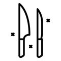 Restaurant knifes icon, outline style