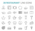 Restaurant Line Icons Royalty Free Stock Photo